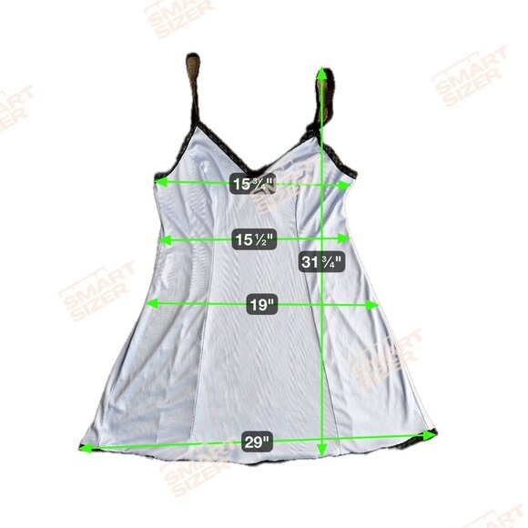 Delicates Slip Dress Women Size M Blue Black Lace Trim Bow Coquette Sexy Vintage - Picture 2 of 6